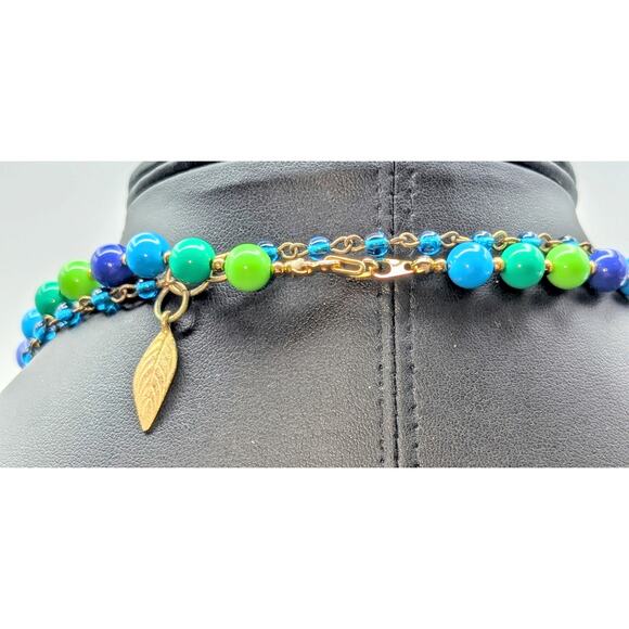 Mixed Lot of Blue Green Theme Jewelry Including 2 Necklaces & 5 Bracelets - Picture 7 of 8